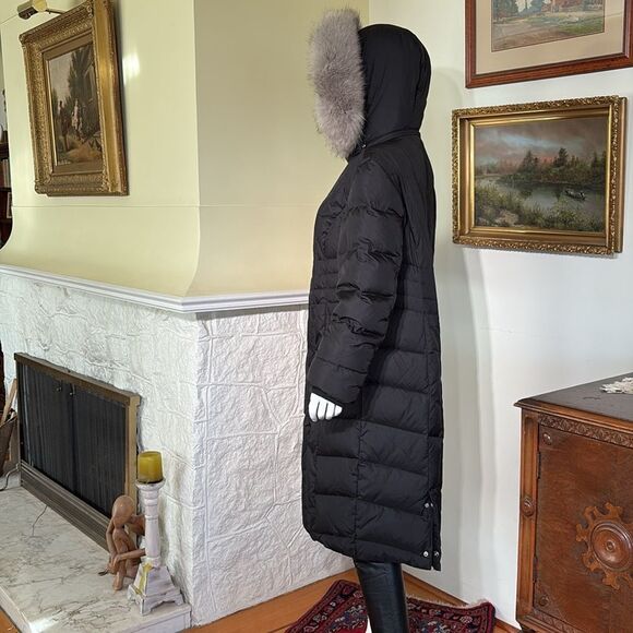 Anne Klein Down Filled Puffer Removable Hood Zippered Coat - Picture 6 of 17